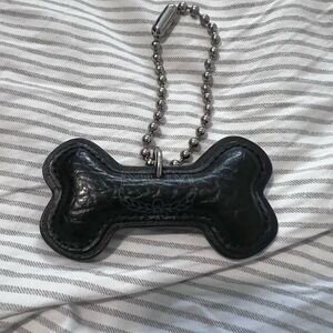Black and Blue Monogram MCM Bone Dog Charm